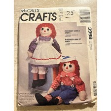 1988 Vintage McCalls Sewing Pattern Raggedy Ann Andy Dolls 36in Multicolor Good picture