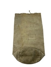 Vintage Distressed Off White Canvas Duffle Bag Military picture