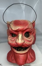 1930's STYLE PAPER PULP DEVIL HEAD LANTURN PAIL SUPER NICE REPRODUCTION picture