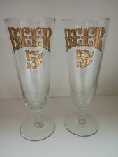 Culver 24k Pilsner Beer Glasses Raised Gold BEER 5 cents Nostalgia picture