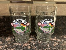 Flugtag 83 Philadelphia Sohm Heavy Dimpled Glass Beer Mugs 0.5 Liters Set of 2 picture
