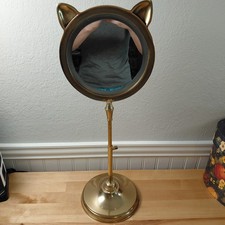 PB Teen Emily & Merritt Brass Cat Ear Vanity Makeup Mirror Adjustable Tabletop picture