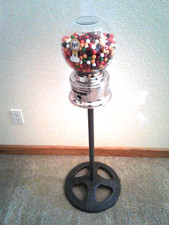 Gumball Machine, Vintage Ford Machine with Original Stand, Lock & Key picture