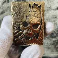 Zorro 912S Brass Armor Skull Kerosene Vintage Lighter Grinding Wheel Men Lighter picture