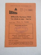Vintage 1954 Palace Hotel Luzerne Switzerland check in brochure booklet map picture
