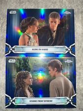 2019 Topps Star Wars Chrome Legacy Blue Refractor /99 Padme Amidala (2) Cards picture