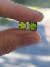 Vintage Micro Mini Dice Pair Translucent Green Tiny Miniature Game Dice Tiny picture
