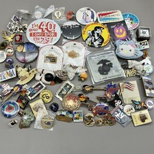 Mixed Lot Assorted Pin Back Buttons Badges Lapel Pins Vintage To Now 80 Pieces picture