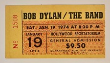 Vintage 1974 Bob Dylan Concert Ticket Stub Hollywood Sportatorium picture