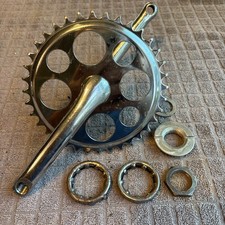 Vintage Schwinn Lucky 7 Bicycle Sprocket w 4 1/2” Crank Arms & Hardware picture