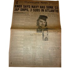 Vintage Cleveland News Feb 25 1942 WWII Navy Sunk 53 Ships Headline Newspaper picture