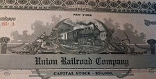 SLING'S 🪙 UNC Union Railroad Company 1900's stock certificate Scarce & Mint picture