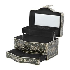 Vintage Jewelry Box 3 Layers Small Trinket Storage Box Decorative Jewelry Organi picture