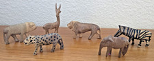 Miniature African Animal Carvings. Set of 6. Vintage from the 1960s. Hand carved picture