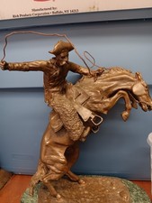 Vintage Frederic Remington Woolly Chaps Solid Bronze on Marble Base Heavy picture