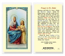 Intercession Prayer To St Anne Laminated Holy Card Catholic Faith picture