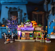 2025 LEMAX SPOOKY TOWN Halloween Village Set of 10 Pieces - NIGHTMARES VIDEO picture