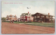 Wichita Kansas Residence Street Postcard 1917 Red Ravy Home Owners picture