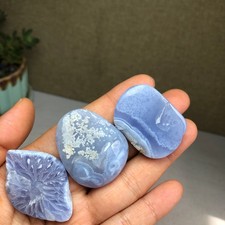 3pcs Natural chalcedony semi-precious rough/polish crystal specimen 61g A5813 picture