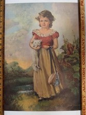 Vintage Art Print Lot, 7 Prints, Farm Kids and Still Life, Ranulph Bye picture