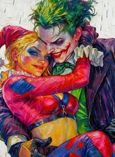 Harley Quinn The Joker Batman DC Comics Limited Artist Signed Trading Card /30 picture