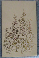 Grespainia Spain White & Pale Pink Enamel Florals on Ivory Swirl Art Tile VGC picture