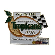 2001 Tropicana 400 Chicagoland Speedway Joliet IL NASCAR Race Enamel Hat Pin picture