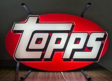 Vintage Topps Cards Lighted Advertising Sign Store Display 2-Sided Rare WORKS picture
