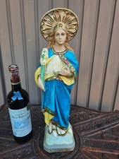 Vintage 1960 Saint Odrada BAlen Statue Chalk religious art picture