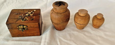 Old wooden trinket boxes  1) Small French Box From Mier 2) 3 in 1 set picture