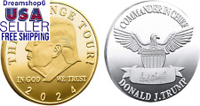 2Pcs Trump Coin 2024 Keep America Great American Eagle Commemorative Coin Collec picture