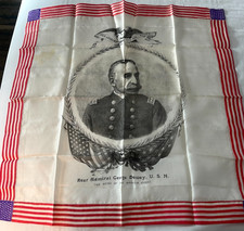 1898 Admiral George Dewey Silk Handkerchief Spanish American War Manila Bay picture