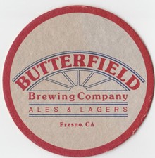 Butterfield Brewing Co Beer Coaster Fresno CA picture