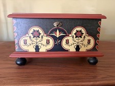 Vintage Hand Painted Folk Art Wooden Box picture