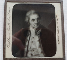 Antique Glass Lantern Slide: Captain Cook Explorer GWW G.W.W Historical Portrait picture