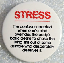 STRESS Humorous Definition Lapel Button We Combine Ship picture