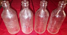 Lot of 4 Pepsi-Cola Clear Embossed Textured Glass Soda Bottles Vintage 1968-69 picture