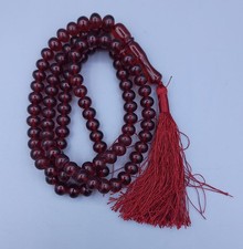 100-Bead Cherry Bakelite Amber-Style Tasbih – Vintage-Inspired Islamic Misbaha   picture