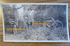 RPPC Early Harley-Davidson Motorcycle w/ Rider Terry Montana Prairie Co Postcard picture
