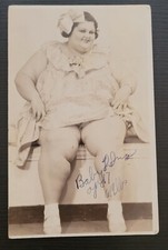 RPPC SIDESHOW Fat Lady LITTLE BABY THELMA AGE 17 619 Lbs. SIGNED CIRCUS DIED 37 picture