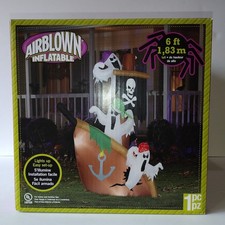 Gemmy Airblown Inflatable 6ft Ghost's Pirate Ship Lights Up Halloween Decor 2013 picture