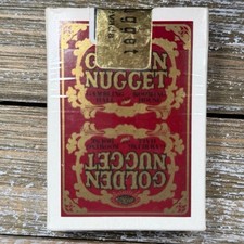 Vintage Golden Nugget Playing Cards Red Gold Seal Las Vegas Casino SEALED Rare picture