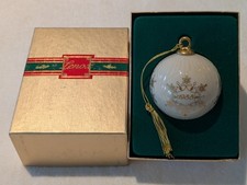 EUC Vintage 1988 Lenox Annual Christmas Ornament, Snowflake Ball, with Box picture