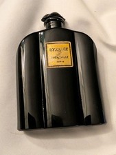 Rare Antique Byzance Grenoville Paris Black Glass Perfume Bottle Empty picture
