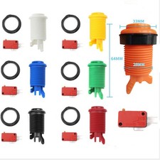 6pcs 28mm American Style Arcade Push Button – Concave Design - JAMMA/ MAME picture