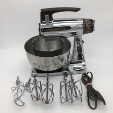 Vtg Sunbeam Mixmaster 12 Speed Stand Mixer w/ 2 Bowls & 6 Beaters, Chrome *Works picture