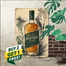 vintage green label whiskey tin metal signs retro picture