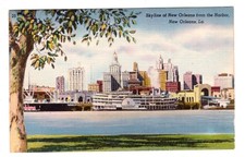 New Orleans Skyline from Harbor Paddle Wheel Ship President Postcard LA picture