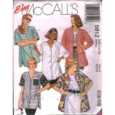 Easy McCall's 5812 Misses Oversized Shirt Sewing Pattern Size Small 10 12 Retro picture