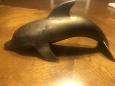 Vintage Mid Century Solid Brass Dolphin picture